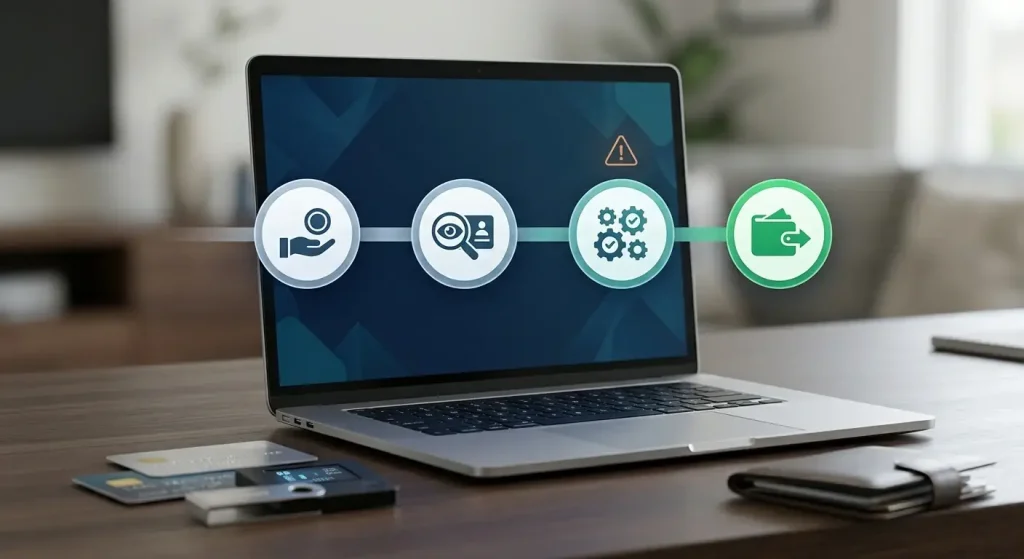 Casino withdrawal timeline with identity checks and payout-status markers
